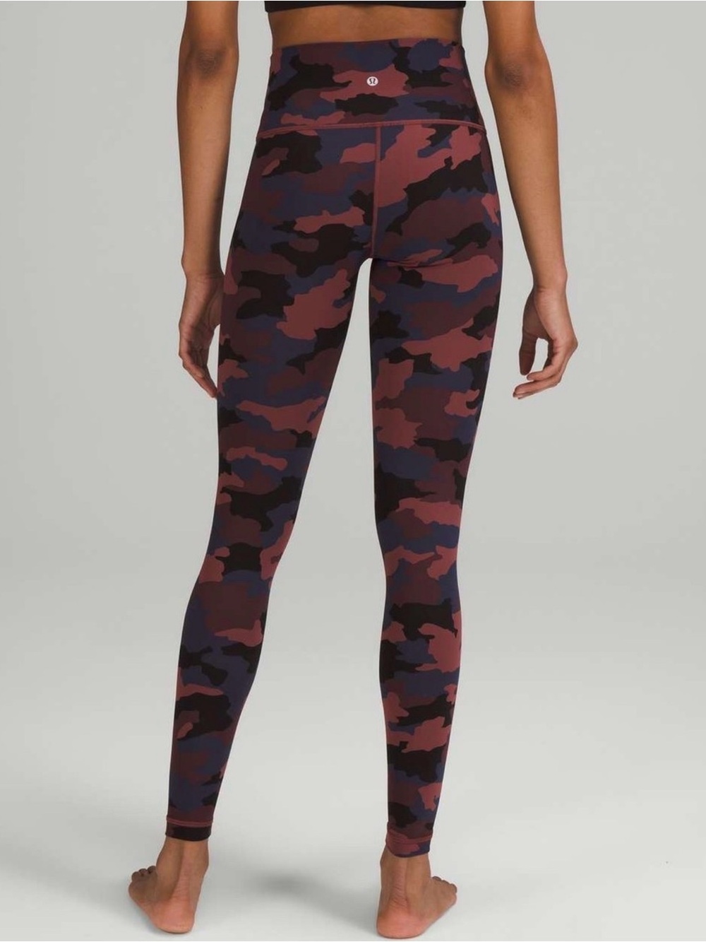 lululemon athletica Women's Camo Leggings in Burgundy and Black